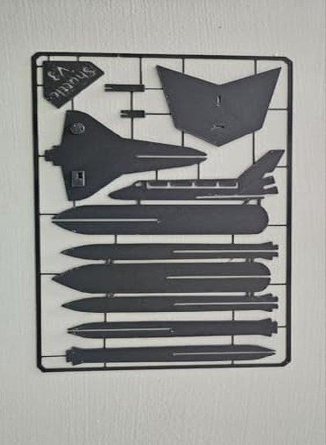 3D Craft Model Kit Military Aircraft and Missiles Assembly Frame, Black Plastic, Scale Model Parts - Image 1